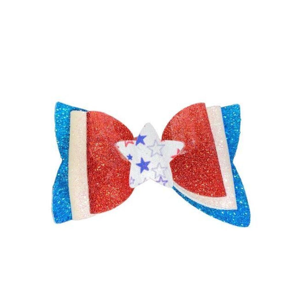 ⭐️5/$10⭐️ Red, White, and Blue Glitter Hair Bow